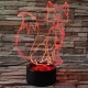 Sálas róka  7 színű 3D led lámpa