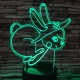 Nyuszi fut  7 színű 3D led lámpa