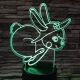 Nyuszi fut  7 színű 3D led lámpa