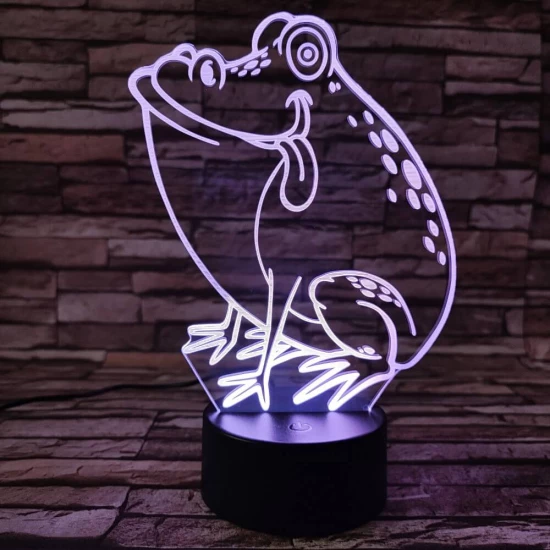 Béka 2 7 színű 3D led lámpa
