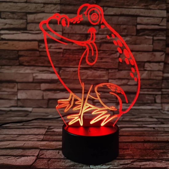 Béka 2 7 színű 3D led lámpa