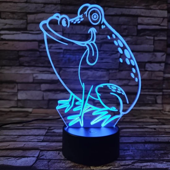 Béka 2 7 színű 3D led lámpa