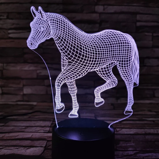 Póni 7 színű 3D led lámpa
