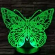 Pillangó 2 7 színű 3D led lámpa 