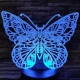 Pillangó 2 7 színű 3D led lámpa 