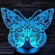 Pillangó 2 7 színű 3D led lámpa 
