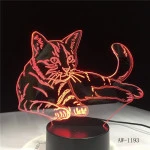 Fekvő Cica 3D led lámpa