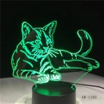 Fekvő Cica 3D led lámpa