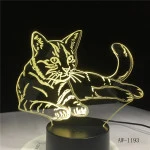 Fekvő Cica 3D led lámpa