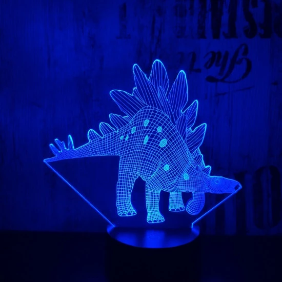Stegosaurus 5 7 színű 3D led lámpa