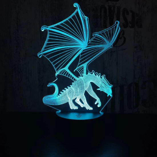 Sárkány 4 7 színű 3D led lámpa