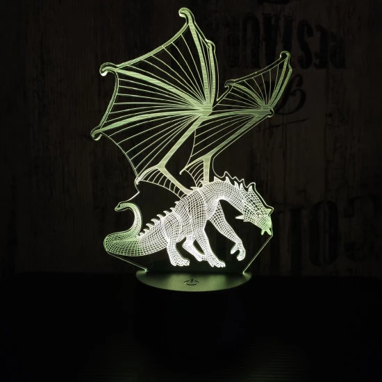 Sárkány 4 7 színű 3D led lámpa