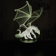 Sárkány 4 7 színű 3D led lámpa
