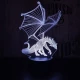 Sárkány 4 7 színű 3D led lámpa