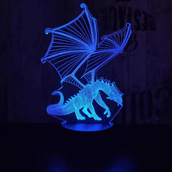 Sárkány 4 7 színű 3D led lámpa