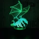Sárkány 4 7 színű 3D led lámpa