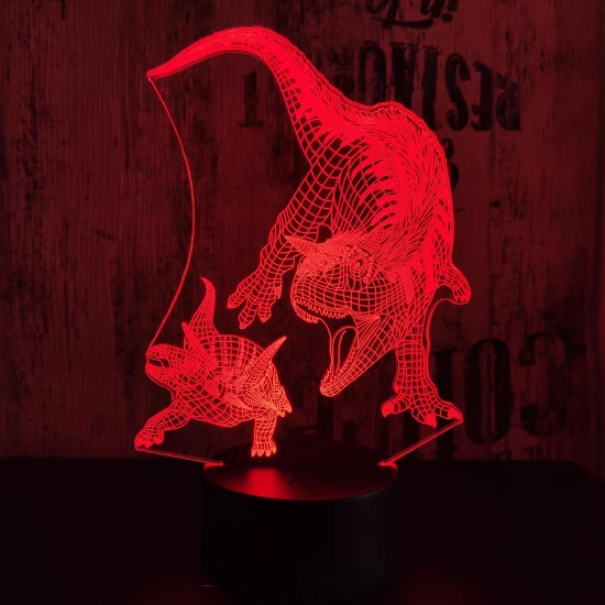 Carnotaurus vadászik  7 színű 3D led lámpa