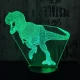 T-Rex 6 7 színű 3D led lámpa