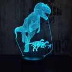 Alfa a T rex 7 színű 3D led lámpa