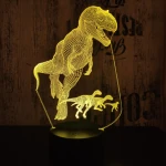 Alfa a T rex 7 színű 3D led lámpa