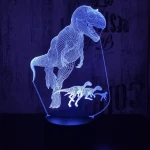 Alfa a T rex 7 színű 3D led lámpa