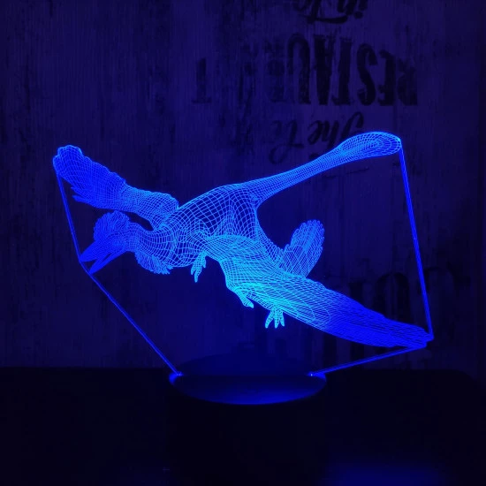 Archaeopteryx 7 színű 3D led lámpa