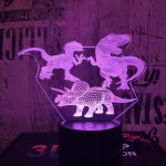 3 Dinó 7 színű 3D led lámpa