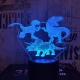 3 Dinó 7 színű 3D led lámpa