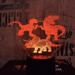 3 Dinó 7 színű 3D led lámpa