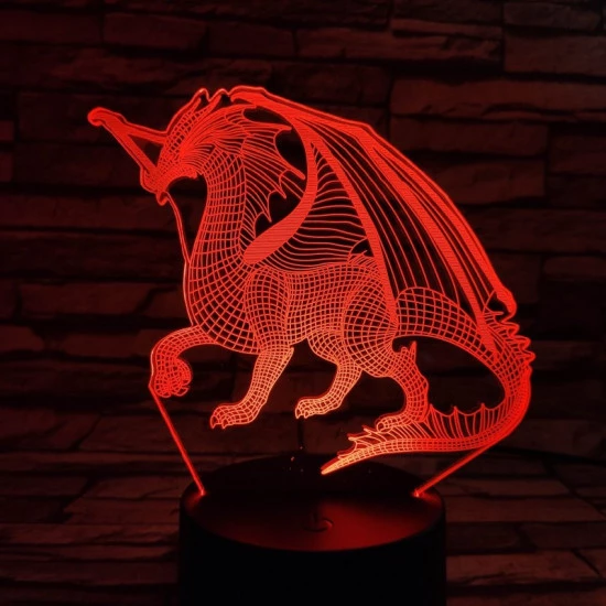 Nagy Sárkány 3D led lámpa