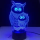Két  Bagoly 7 szinű 3D led lámpa
