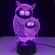 Két  Bagoly 7 szinű 3D led lámpa