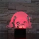 Fekvő Bulldog 7 színű 3D led lámpa
