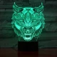 Farkas Fej 7 színű 3D led lámpa