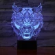 Farkas Fej 7 színű 3D led lámpa