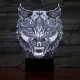 Farkas Fej 7 színű 3D led lámpa