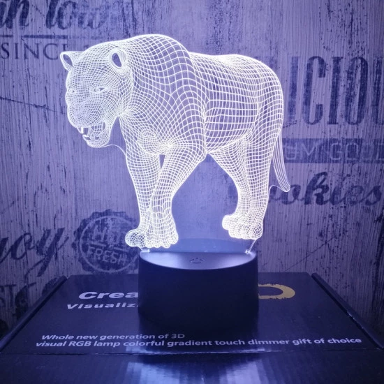 Leopárd 7 színű 3D led lámpa