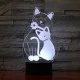Két Cica 7 színű 3D led lámpa
