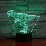 T-Rex 7 színű 3D led lámpa