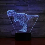 T-Rex 7 színű 3D led lámpa