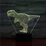 T-Rex 7 színű 3D led lámpa