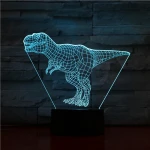 T-Rex 7 színű 3D led lámpa