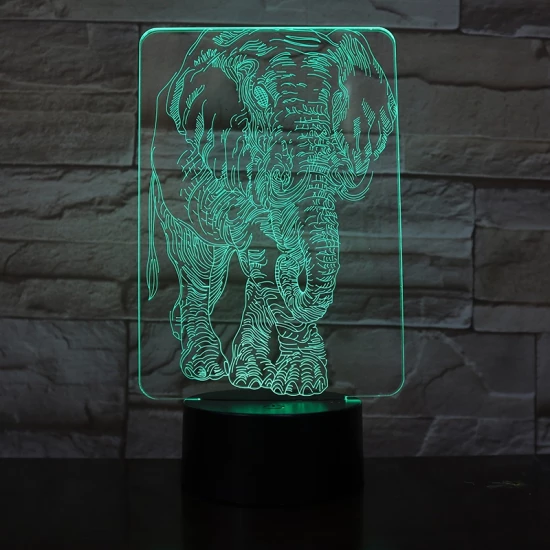 Elefánt 7 színű 3D led lámpa