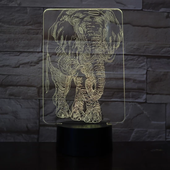 Elefánt 7 színű 3D led lámpa