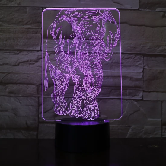 Elefánt 7 színű 3D led lámpa