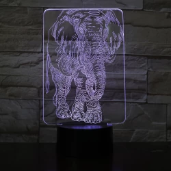 Elefánt 7 színű 3D led lámpa