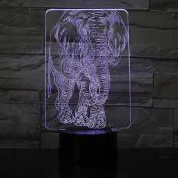 Elefánt 7 színű 3D led lámpa