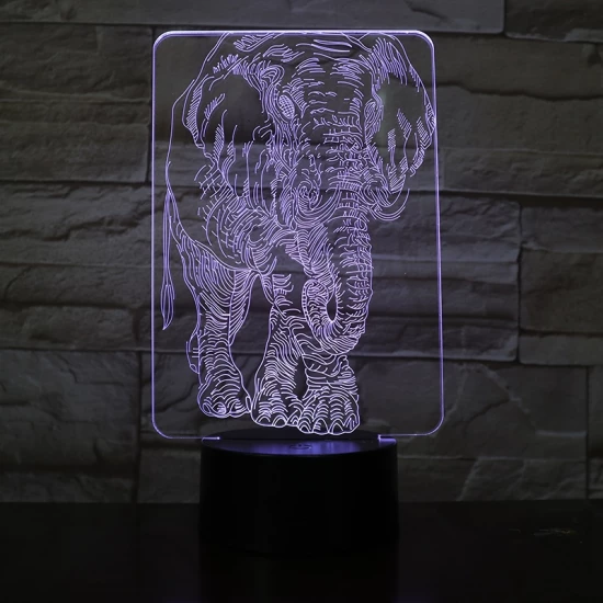 Elefánt 7 színű 3D led lámpa
