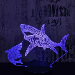 Cápák 7 színű 3D led lámpa
