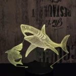 Cápák 7 színű 3D led lámpa